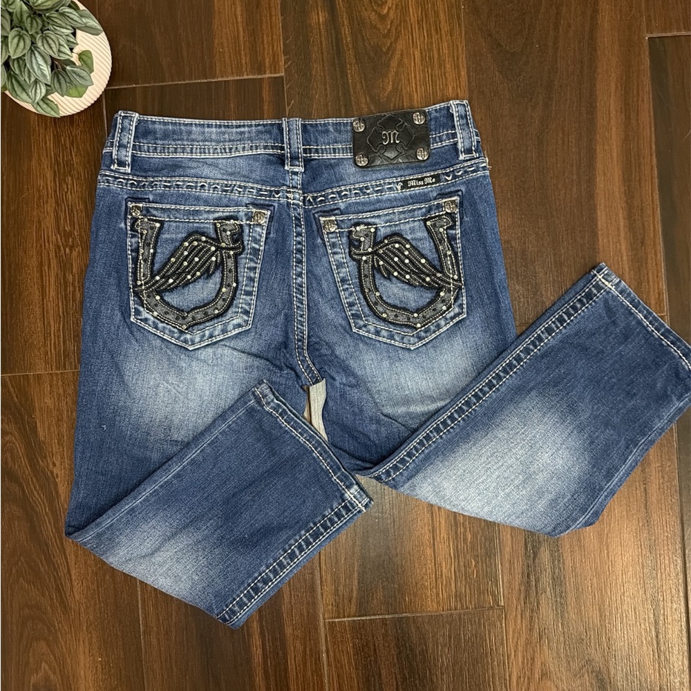 Miss Me Women's Dark Blue Capri Jeans Size 29 - Picture 4 of 7